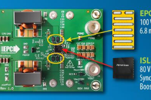 EPC推出基于氮化鎵器件的12 V/48 V、500 W 升压转换器演示板